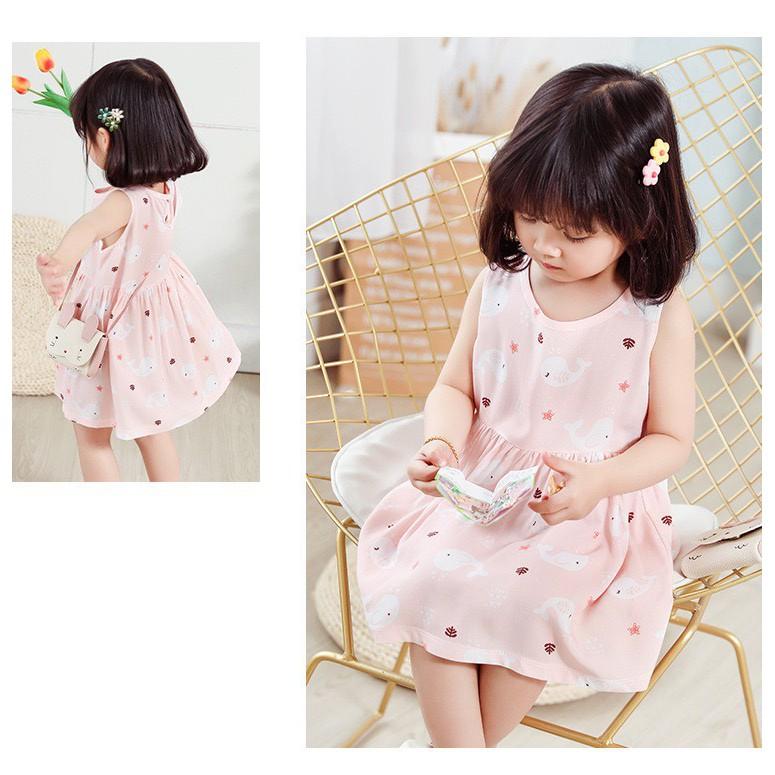 Váy cho bé gái, đầm bé gái lớn công chúa thời trang trẻ em lụa đũi mùa hè hàng QCCC loại đẹp mã HD001