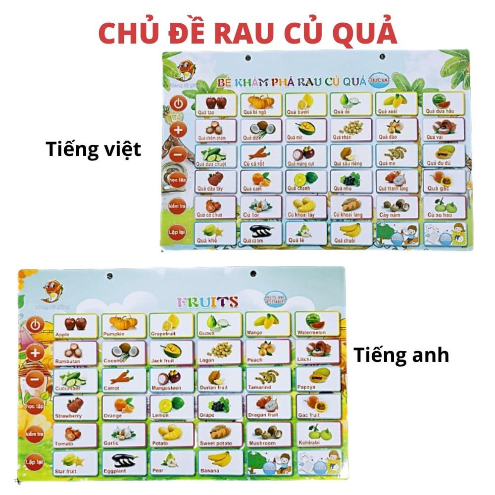 Bảng đọc thông minh 5 chủ đề cho bé - Song ngữ Việt Anh