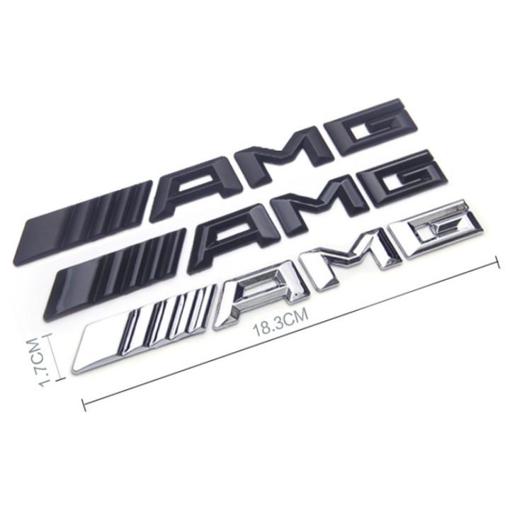 Decal tem chữ hợp kim inox AMG dán xe đuôi ô tô G40613