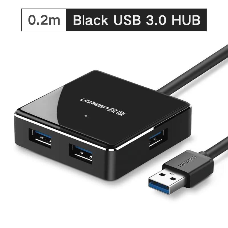 Ugreen UG20786US168TK 20CM màu Đen Bộ chia HUB USB 3.0 sang 4 USB 3.0 hỗ trợ nguồn 5V - HÀNG CHÍNH HÃNG