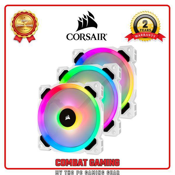 Bộ 3 Quạt Máy Tính 120mm CORSAIR LL120 Trắng RGB kèm Node PRO- Hàng Chính Hãng