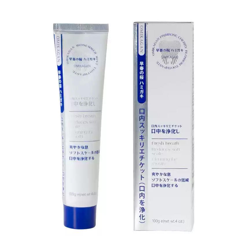 Kem đánh răng Omikagan Hoa Anh Đào, bạc hà Nhật Bản 100g - Hương thơm lãng mạn trắng răng