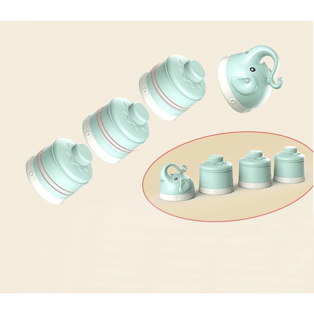 Bình chia sữa 3 ngăn hình con voi cho bé, hộp chia sữa- thức ăn cao cấp tiện dụng
