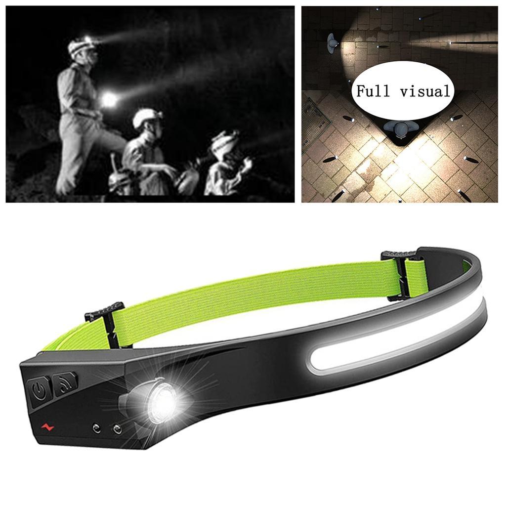 COB LED Headlamp Lamp Sensor Head Flashlight for Running Outdoor Hunting Cycling