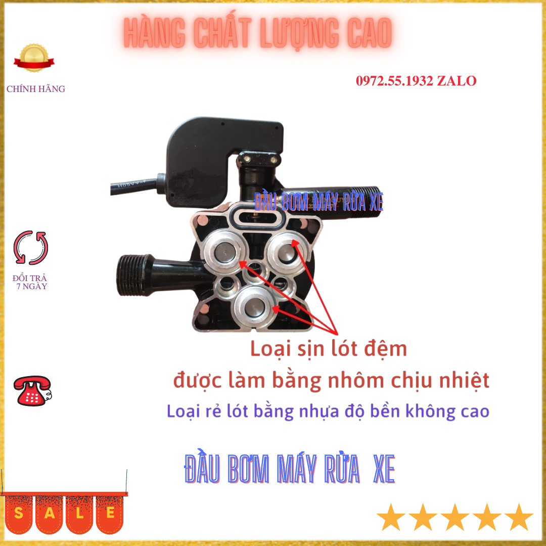 Đầu bơm máy rửa xe mini gia đình