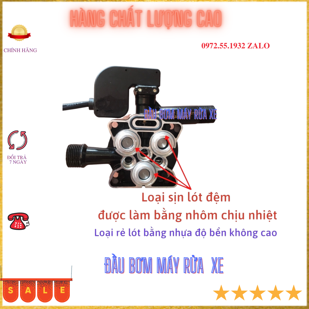 Bộ đầu bơm máy rửa xe có role tự ngắt