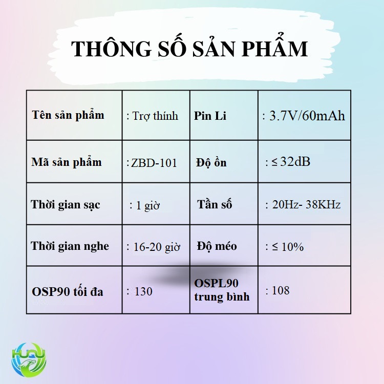 Tai Nghe Trợ Thính Huqu HQ ZDB-101 - Hỗ Trợ Nghe 2 Tai Linh Hoạt - Khuếch Đại Âm Thanh Rõ Ràng -Hàng Chính Hãng.