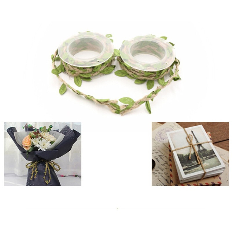 Combo 5 mét dây lá giả và 30 mét dây gai làm đồ thủ công handmade trang trí thiệp, mũ cói, bó hoa, gói hộp quà tặng..