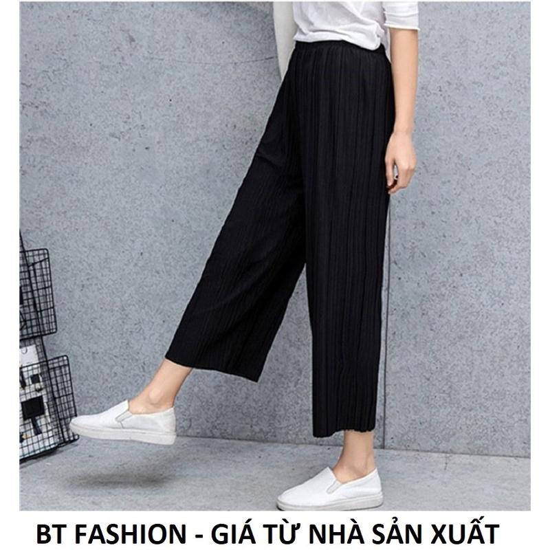 Quần Dài Thun Dập Ly Ống Rộng Vải Đep Cao Cấp Hot - BT Fashion (QD02) + Hình Thật