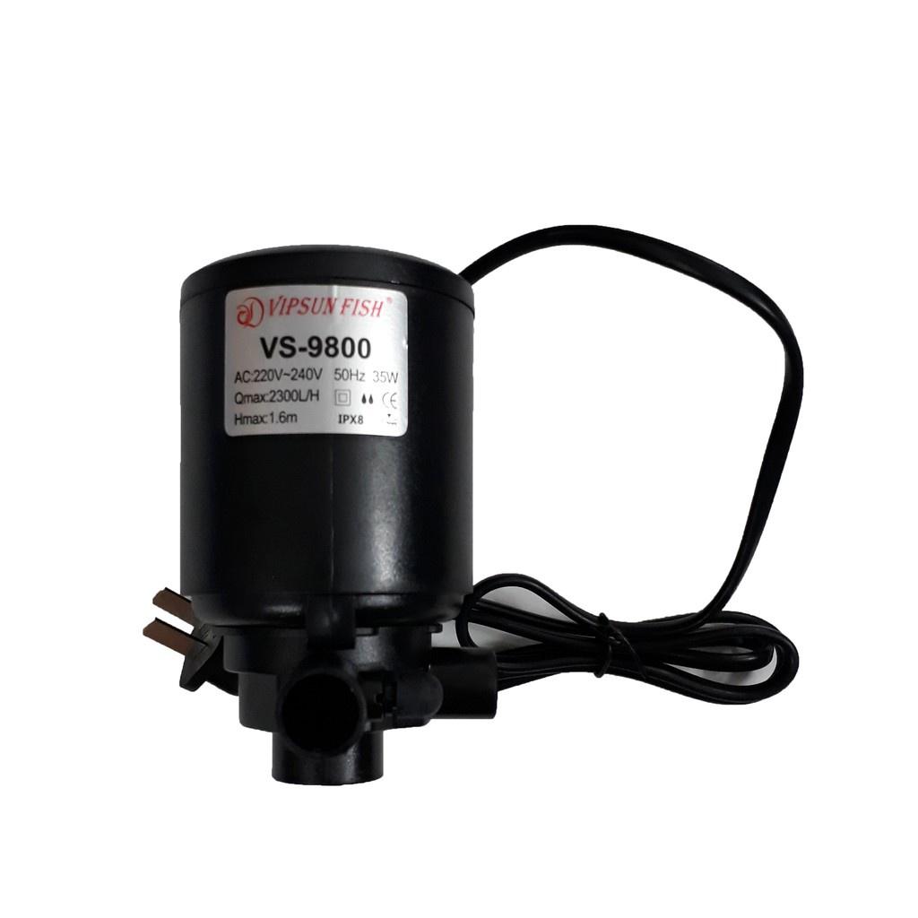 Máy Bơm Lọc Nước Hồ Cá VS-9800 & Bông Lọc - Bộ Bơm Lọc Nước Bể Cá Vipsun