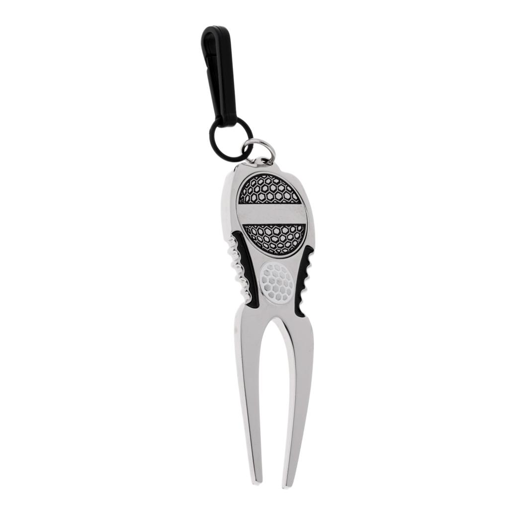 Golfer Club Clip On Golf Divot Tool & Magnetic Ball Marker Pitch Repair Tool