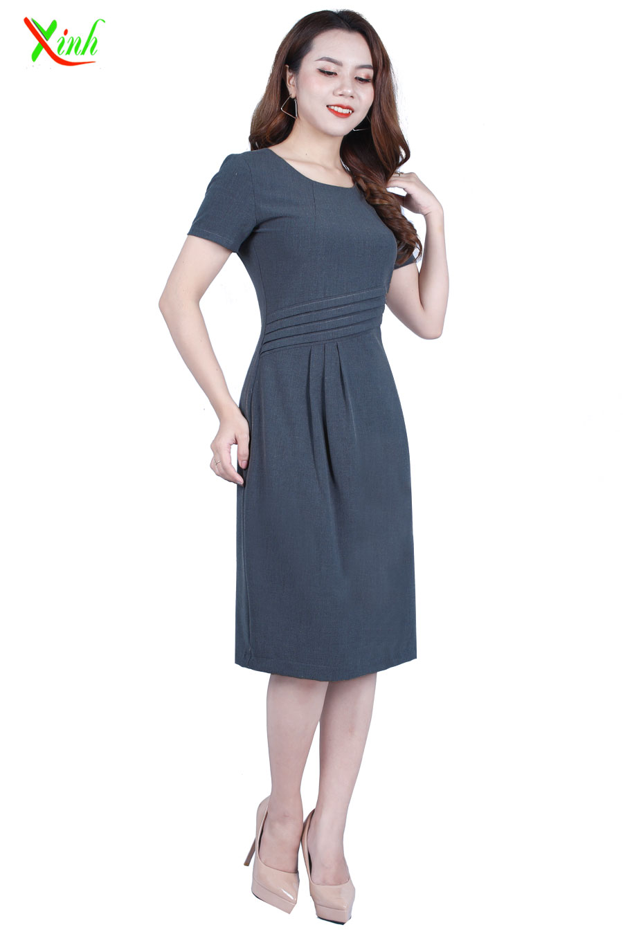 Đầm Suông Xếp Ly Gọn Dáng ThoiTrangXinh