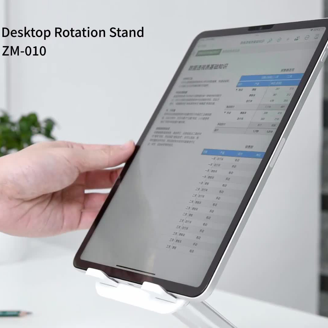 Giá đỡ kệ đỡ cho iPad / Tablet / máy tính bảng xoay 360 độ hiệu WIWU Destop Rolation Stand ZM-010 - thay đổi chiều cao, xoay mọi góc độ, gấp gọn khi không sử dụng - Hàng nhập khẩu