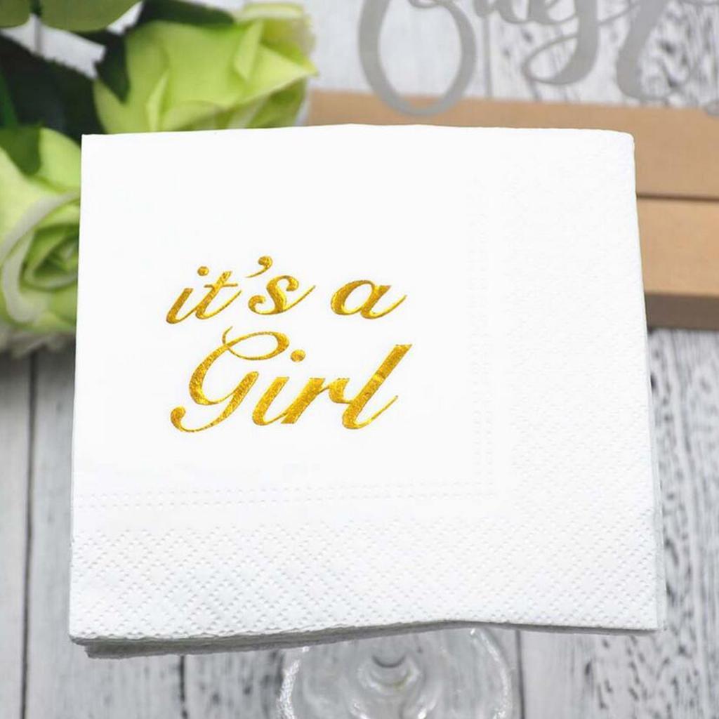 10pcs Its a Girl Paper Napkin for Baby Shower Kid Birthday Party Table Decor
