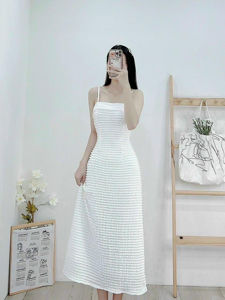 ĐẦM MAXI REN TẦNG 2 DÂY  14189