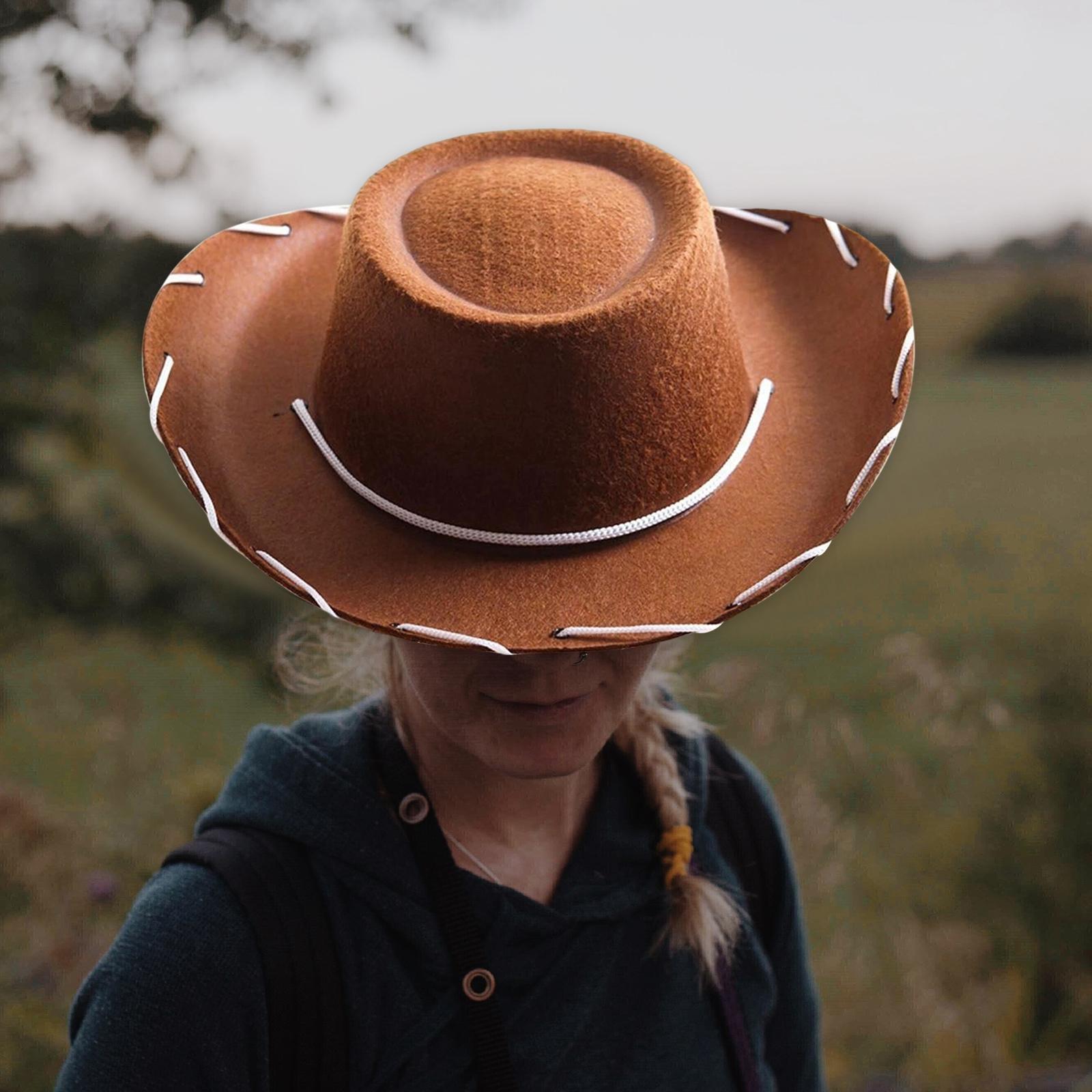 Felt Cowboy Hat for Halloween Costume Accessories, Prop, Kits, Dress up, Role Play, Cosplay, Holiday Decorations