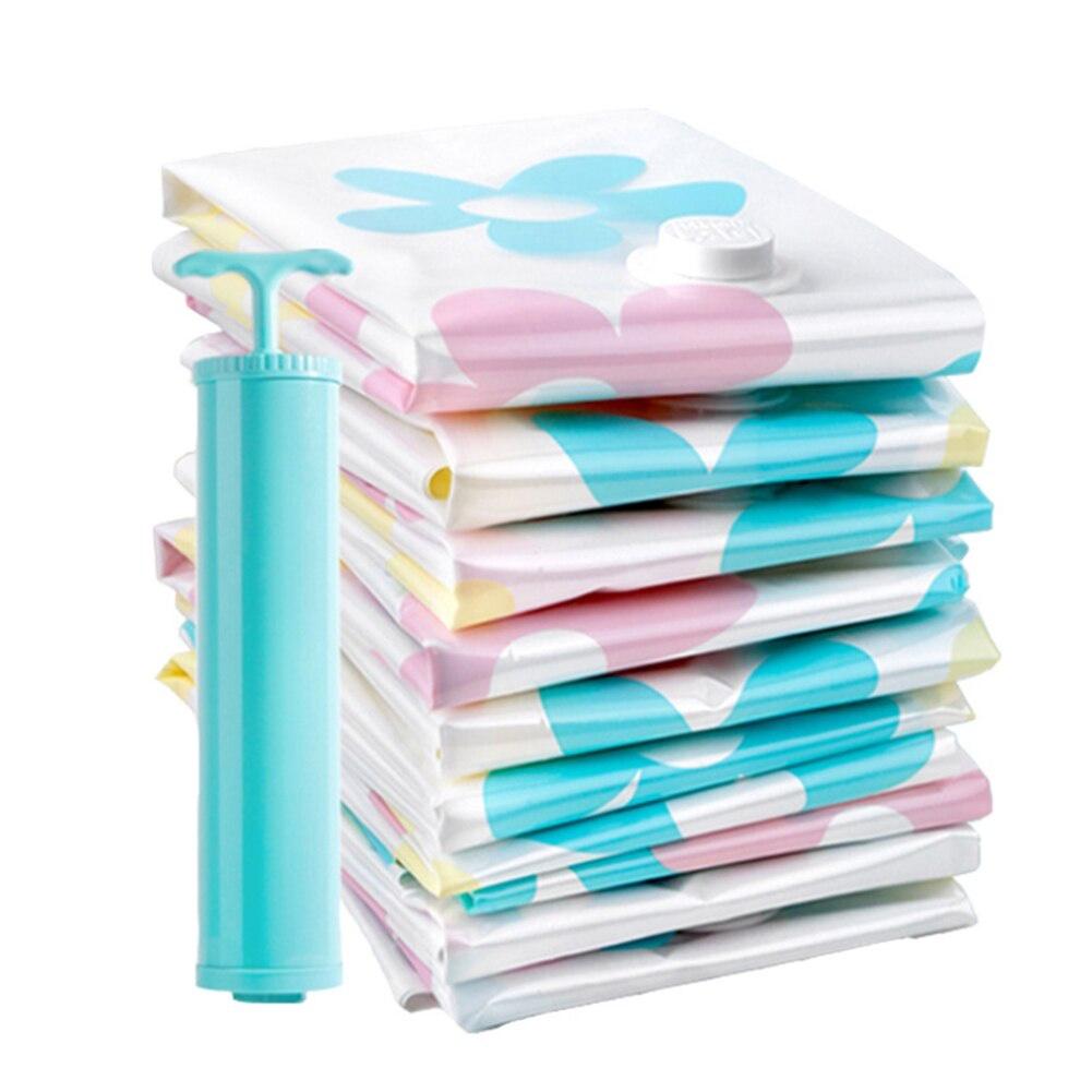 AA 10 Pieces Vacuum Compression Bag And Hand Pump Large Cotton Quilt Clothing Airtight Vacuum Storage Bag