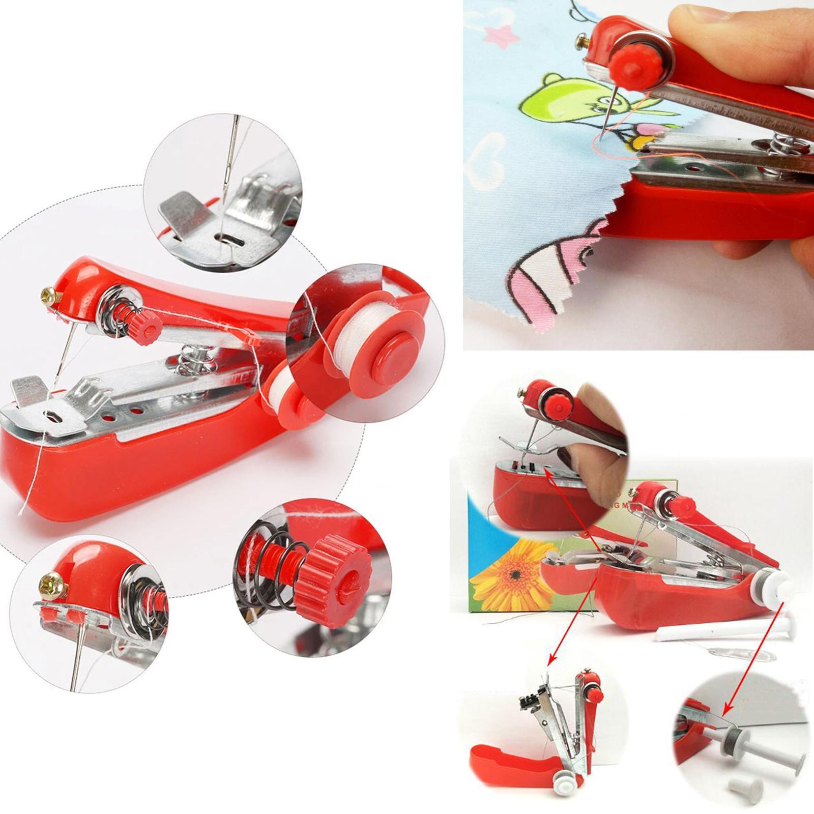 Portable Sewing Machine Desktop Mini Sewing Machines Small Tailor Handy Stitch for Fabric Curtains Kids Cloth Cordless Household Tool Beginners Adults