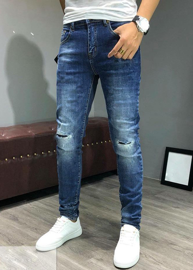 Quần Jeans Xanh Rách Gối Thời Trang XANHRACH58 - Xanh Rách
