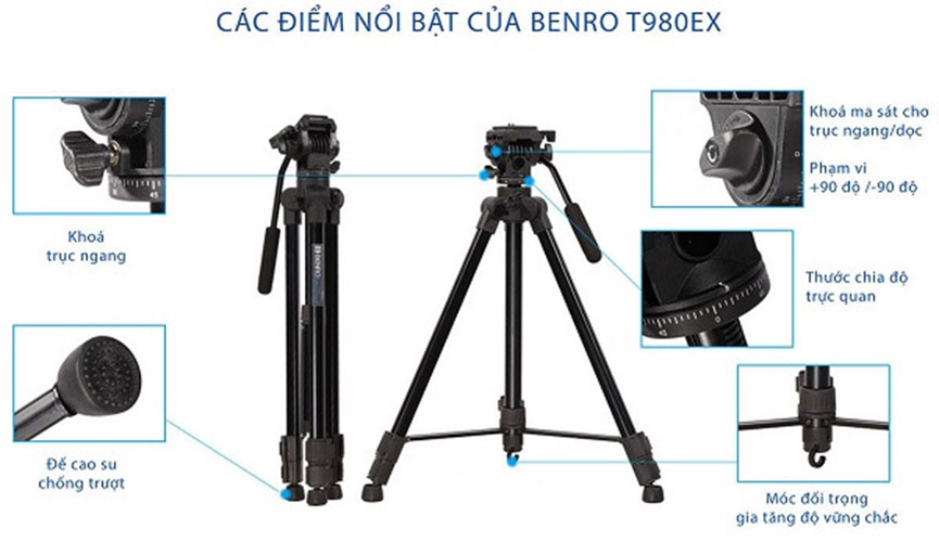 Chân Benro Video Monopod kit A48FDS4 chân đơn chuyên quay phim hàng chính hãng