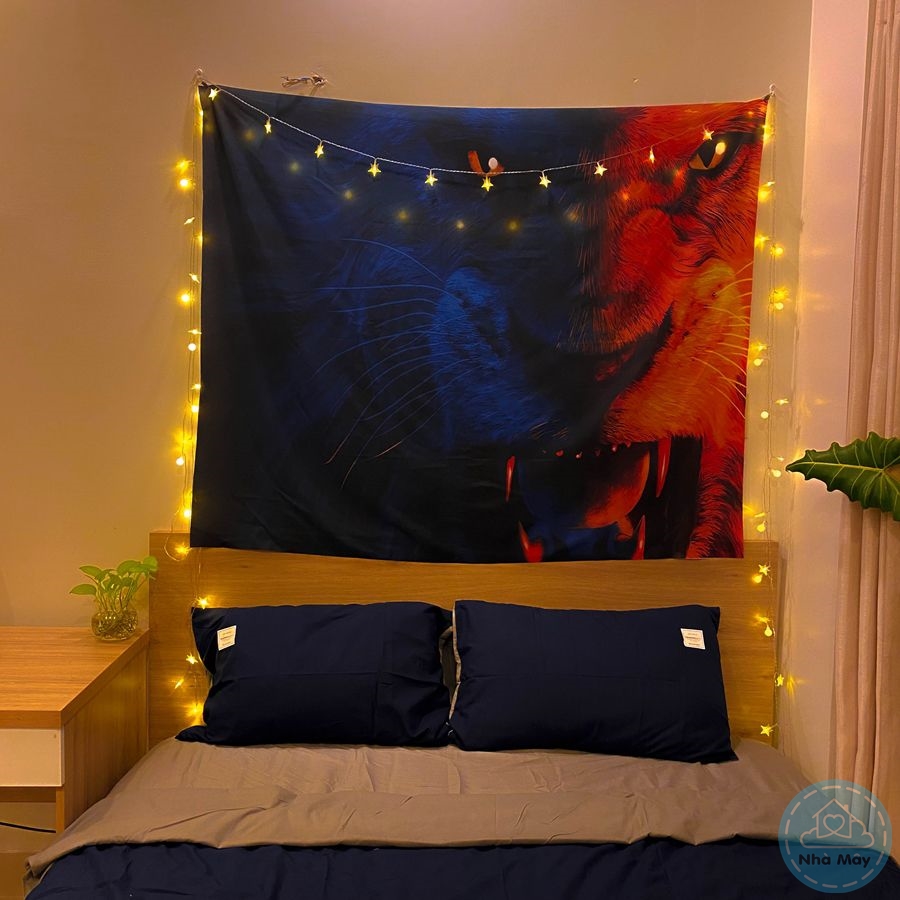 Tặng Móc & kèm Đèn - Tranh vải treo tường trang trí Nhà Mây Decor - BST Animal Art