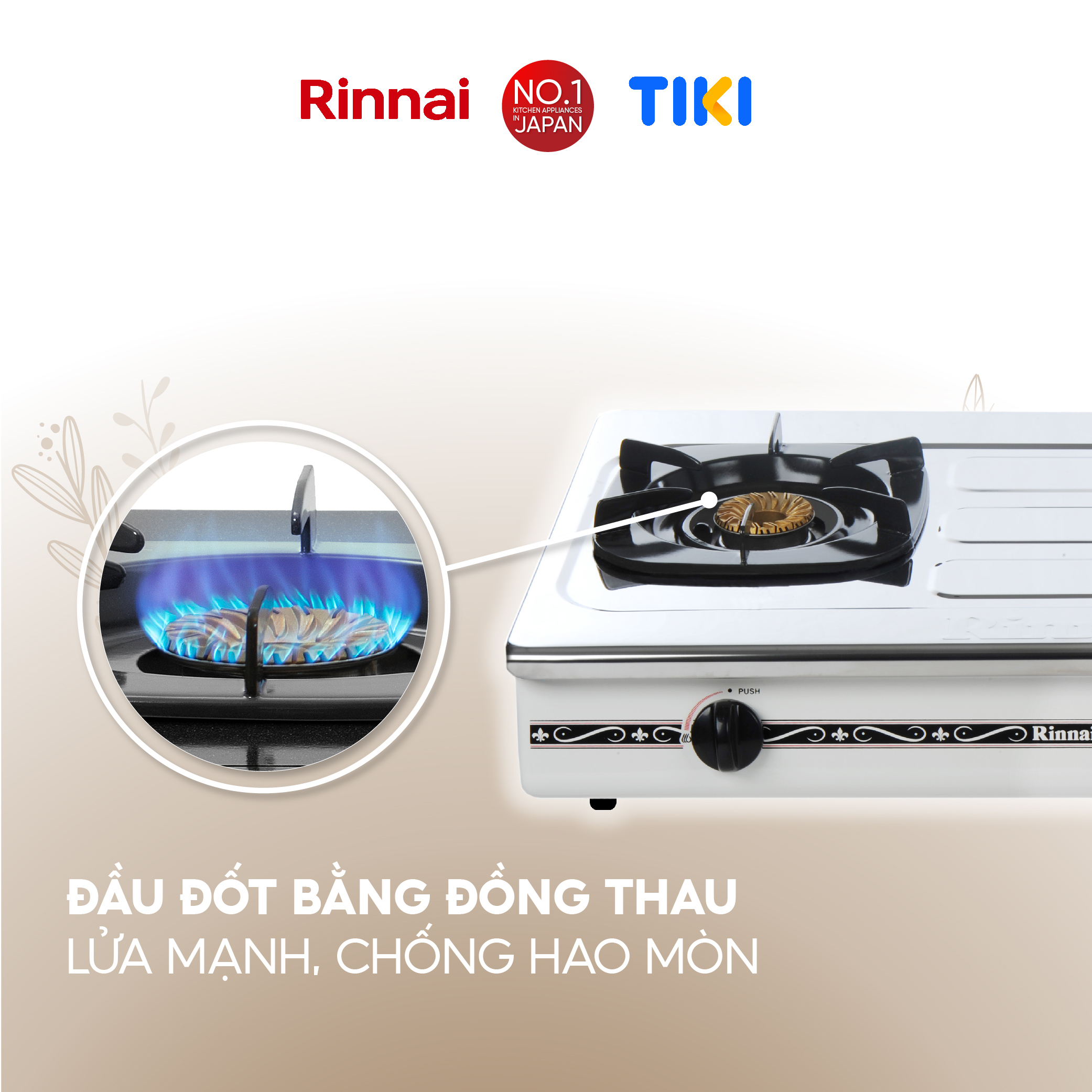 Bếp gas dương Rinnai RV-375(SW)N mặt bếp inox và kiềng bếp men - Hàng chính hãng.