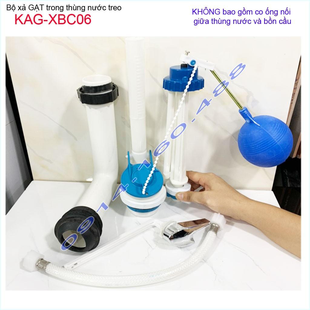 Bộ xả bồn cầu treo tường KAG-XBC06-tay gạt, Bộ ruột xả ruột két nước treo cho bồn cầu két rời
