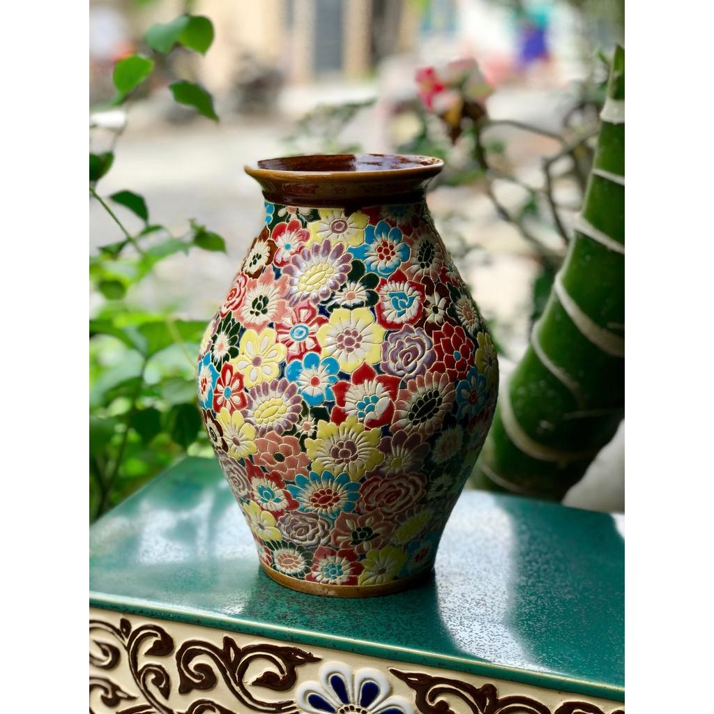 BÌNH BÁCH HOA 25CM GỐM SỨ NAM BỘ CẮM BÔNG TRANG TRÍ DECOR