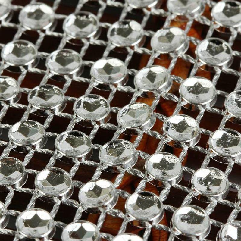 1m dải ruy băng lưới đính giả đá mạ bạc, vàng,đen dùng trang trí tiệc cưới, phụ kiện, sinh nhật DIY