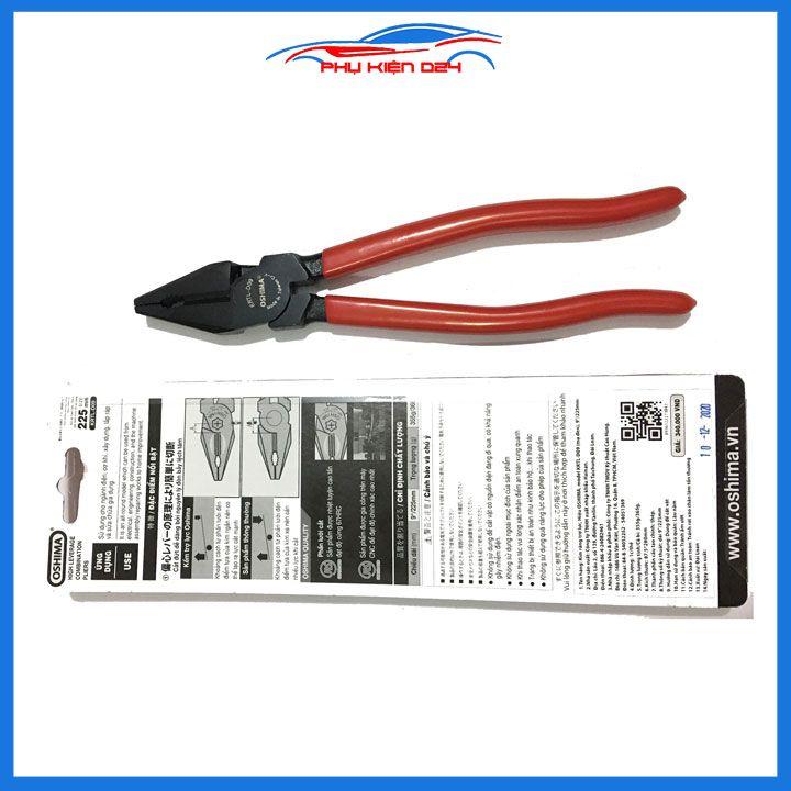 Kìm điện răng trợ lực Oshima 9 inch kềm cộng lực tay dài bọc cách điện