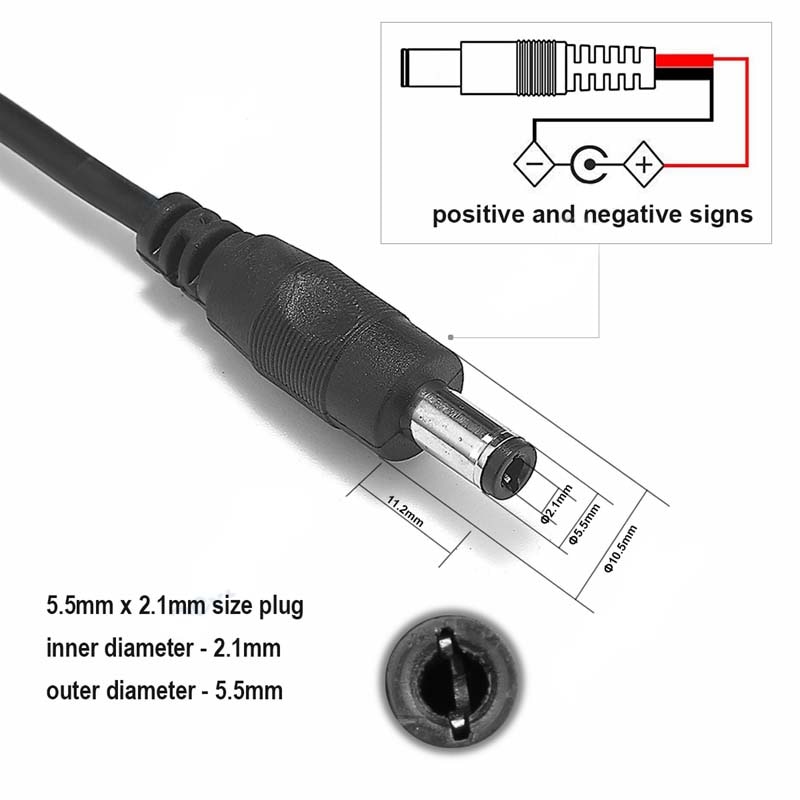 Jack nguồn dây DC 12V - Jack đực và jack cái 15cm