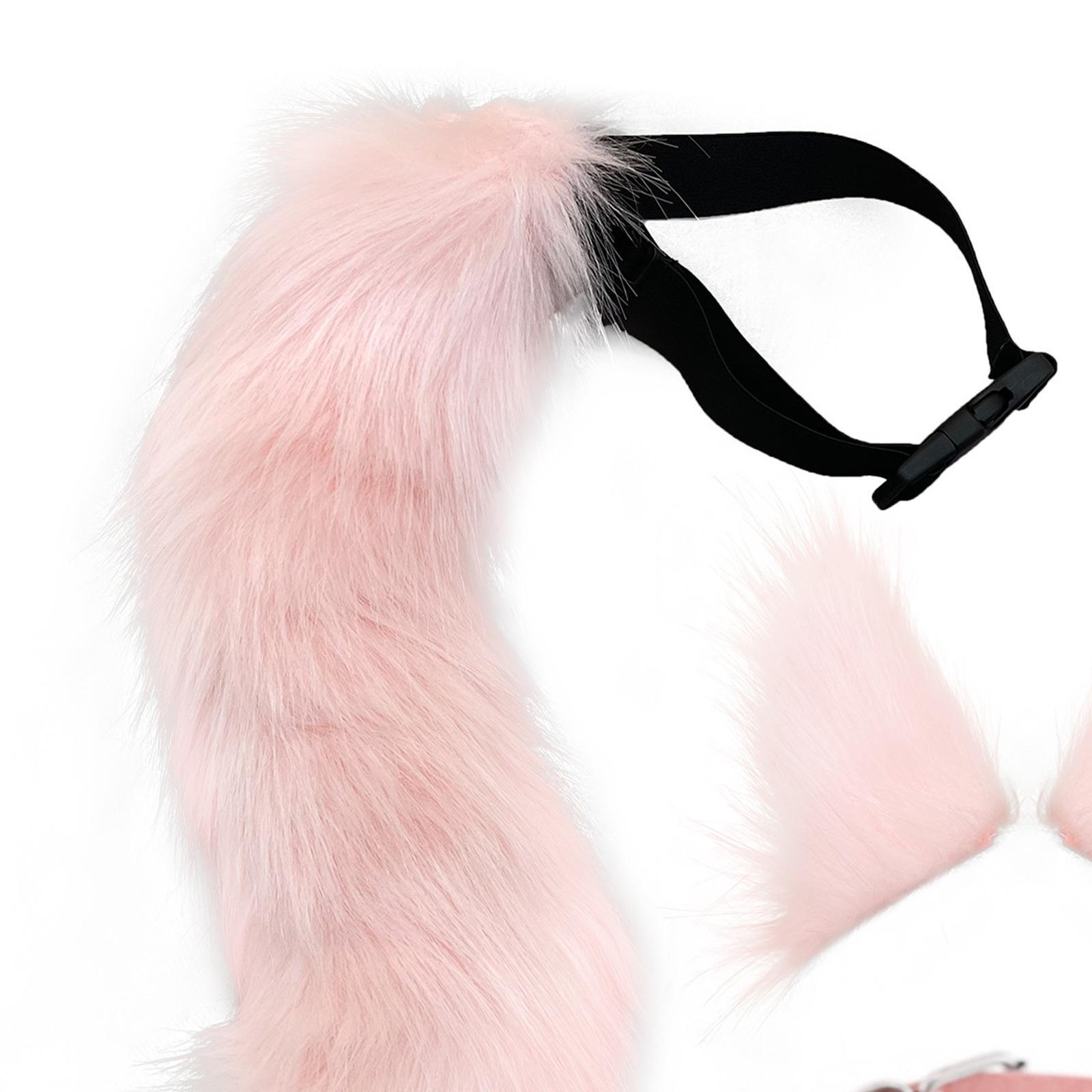 Cosplay Costume Set Fur Cat Ears Long Tail for Role Play Masquerade