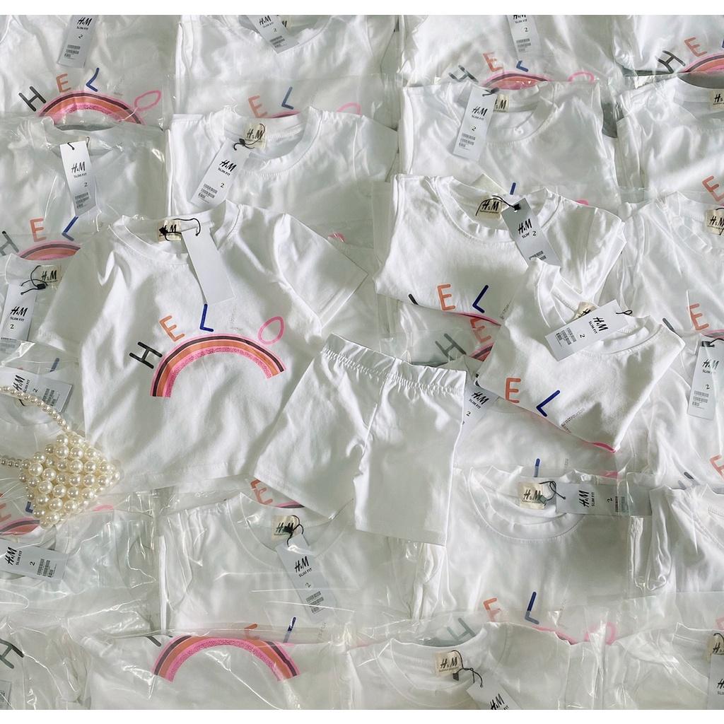 BỘ COTTON 2 KIỂU ÁO HOA-CẦU VỒNG BÉ GÁI