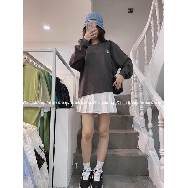Áo pull thêu gấu nhỏ