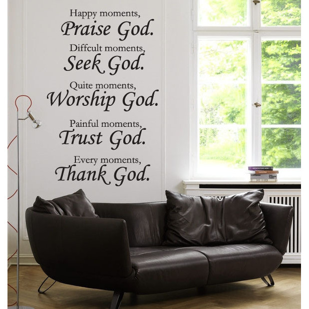 Decal dán tường chữ THANK GOD ý nghĩa sang trọng