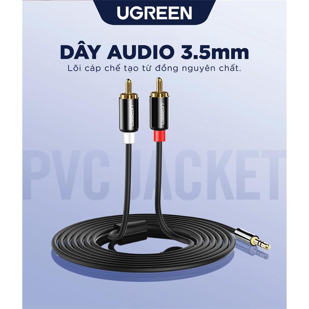 Dây Audio 3.5mm ra 2 đầu RCA UGREEN AV116 - Hàng chính hãng
