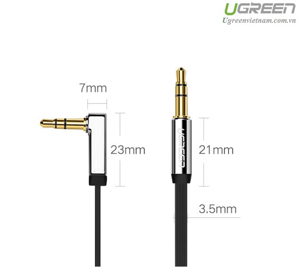 UGREEN 2m cáp âm thanh dẹp 2 đầu 3.5Mm đực mạ vàng 24k Av119-10599-HÀNG CHÍNH HÃNG