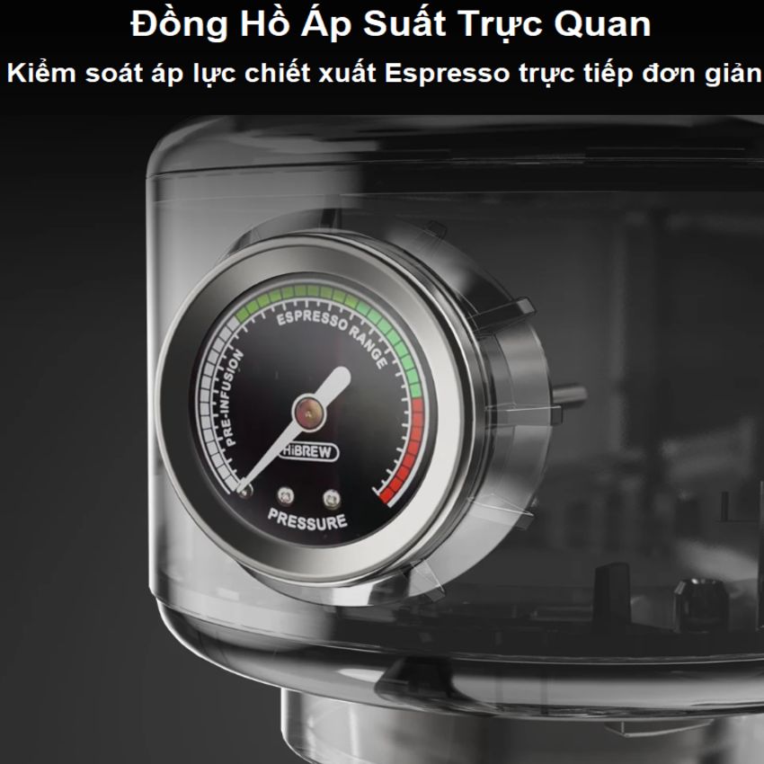 Máy pha cà phê bán tự động Espresso, Cappuccino, Latte thương hiệu Mỹ cao cấp HiBREW H10B - Hàng Nhập Khẩu