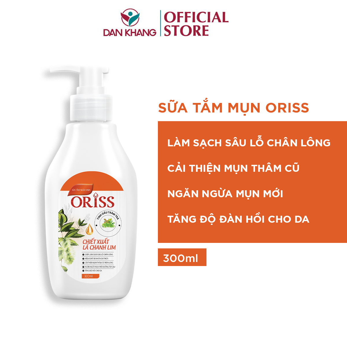 Sữa Tắm Giảm Mụn Lưng Oriss Làm Mờ Vết Thâm, Sẹo Mụn Chai 300ml