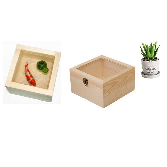 +Hộp Gỗ Thông Sấy+Hộp Đựng Quà Đựng Hoa Khô+Hộp Trồng Cây+Đèn Giấy+Hộp Vẽ Resin 20x20x8.5cm