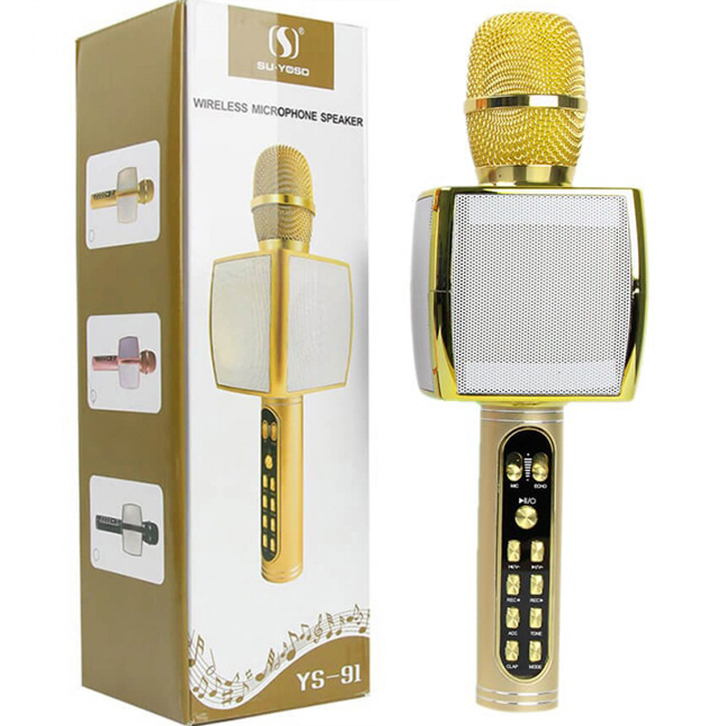 Mic Hát Karaoke Kèm Loa Bluetooth YS-91, Âm thanh cực đỉnh - Hát Cực Hay