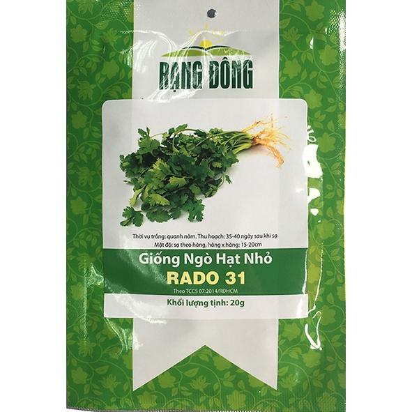 Hạt Giống Ngò Hạt Nhỏ Rado 31 gói 20gr - Rạng Đông - Gốc tía, thân có màu xanh trung bình, thìa lá có khía và chia thùy