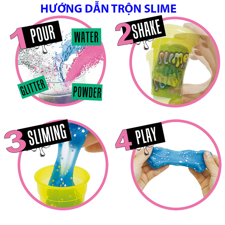 Kit Làm Slime Sắc Màu Vui Nhộn - Bộ Đồ Chơi Slime Mây Cầu Vồng An Toàn Cho Bé