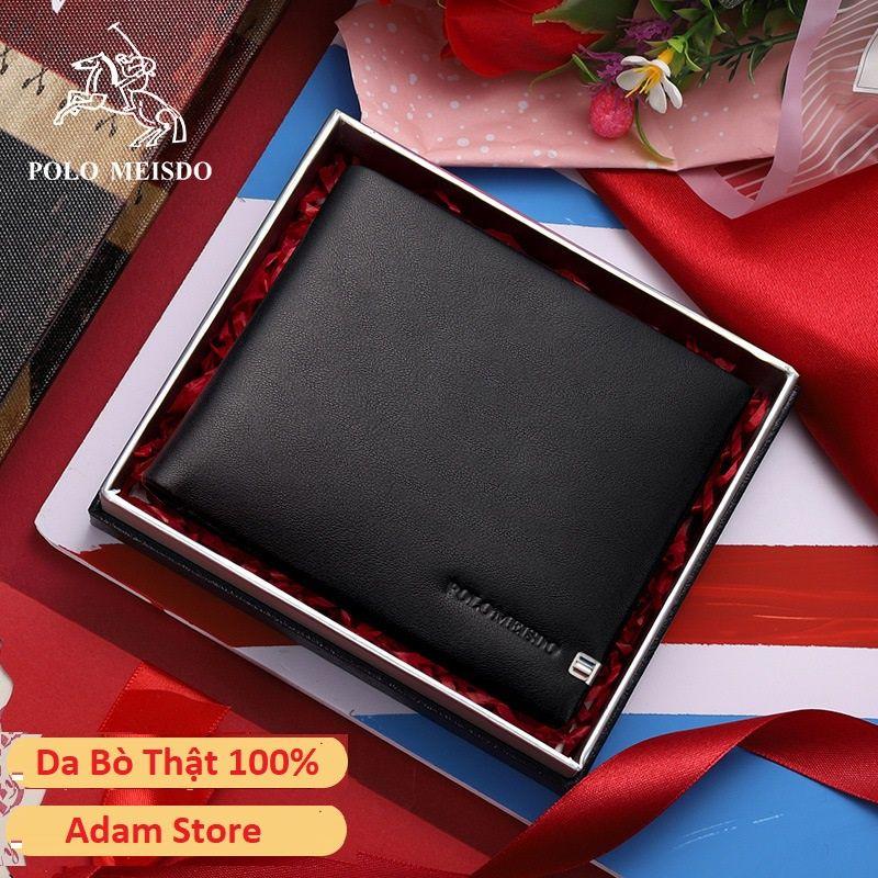 Ví Da Bò Nam Cao Cấp Hàng Hiệu POLO MEISDO Full Hộp Phù Hợp Làm Quà Biếu Tặng Sinh Nhật Bảo Hành 24 Tháng