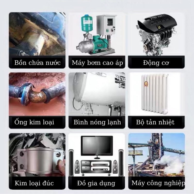 Bộ 2 lọ Keo AB hàn sắt thép kim loại - Hàn mái tôn, bô xe máy, két nước,... siêu cứng chống bong chịu nhiệt 200 độ C