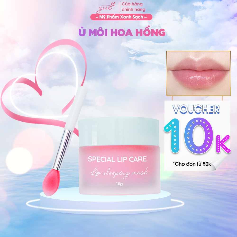 Mặt nạ ngủ môi cho bà bầu dưỡng hồng môi Special Lip Care GUO 10g - [Dưỡng môi căng mọng, Không dầu khoáng]