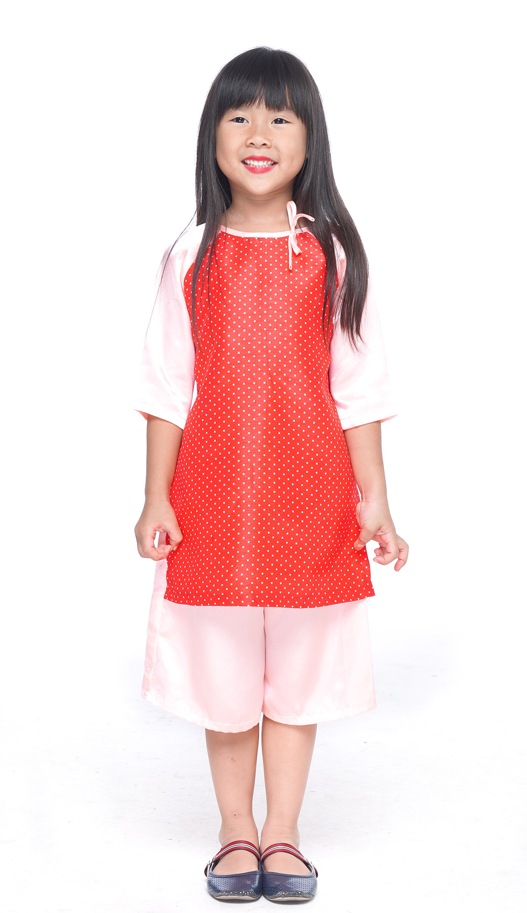 Set Áo Dài Bé Gái  Ugether UKID221B - Màu hồng dâu