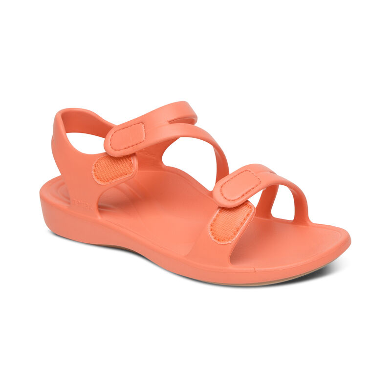 Sandal sức khoẻ nữ Aetrex Jillian Sport Coral - giày mềm nhẹ không thấm nước