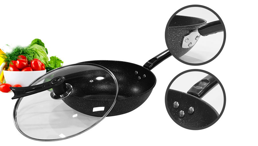Bộ chảo bằng đá carbon 3 món tặng bộ 5 thố inox