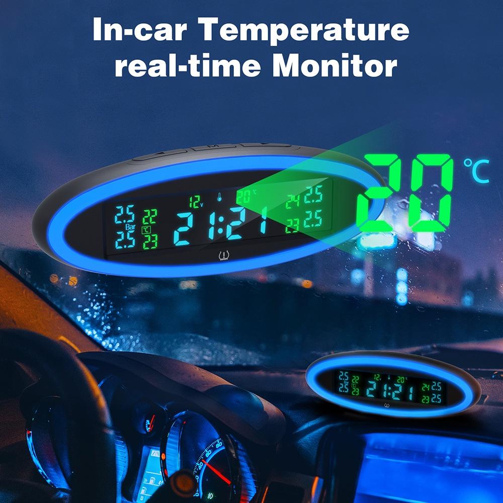 Bộ 4 cảm biến áp suất lốp xe hơi TPMS USB ACC OBD Mini có đèn LED